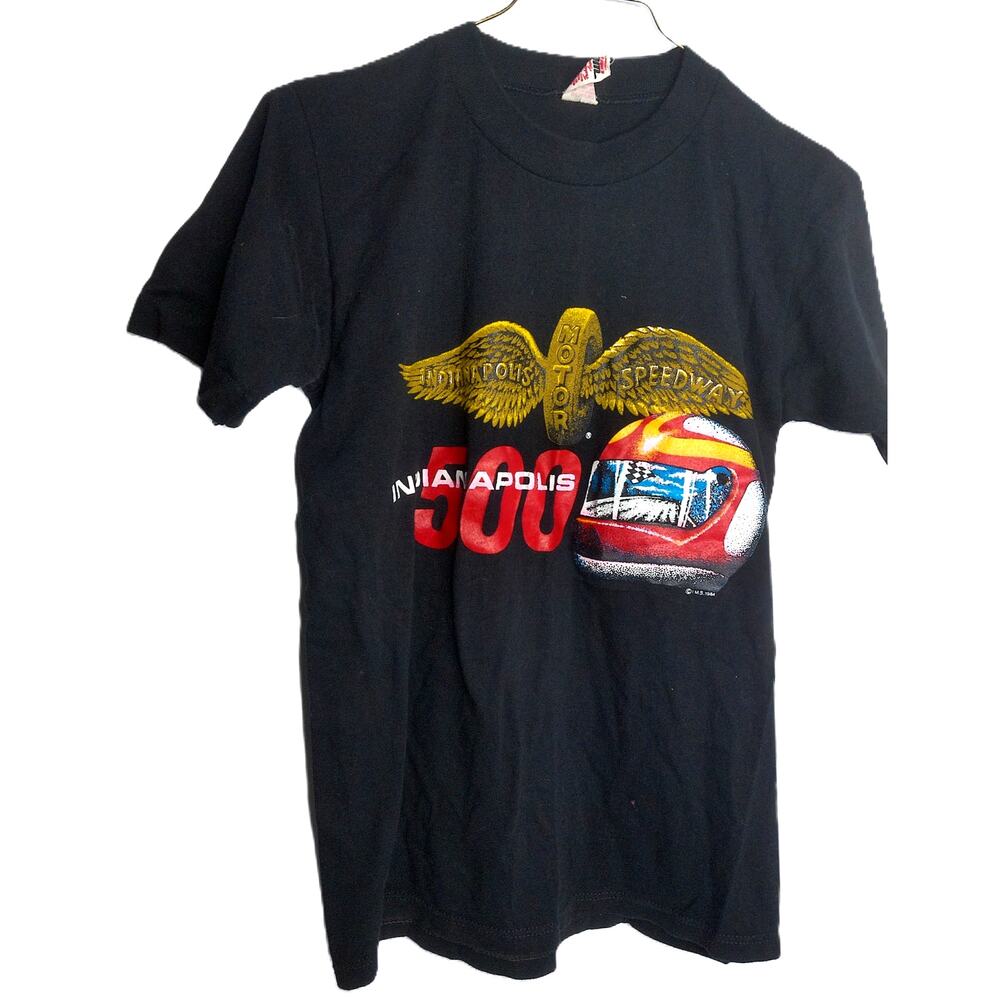 Vintage Indianapolis 500 T Shirt Black Indy Motor Speedway Racing Small